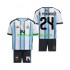 Camisola Argentina Enzo Fernandez 24 Criança Equipamento Primeiro Copa do Mundo 2026 Manga Curta